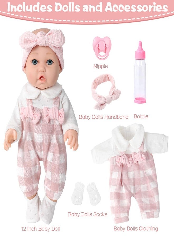 BDDOLL 12'' Baby Doll and Clothes Accessories Playset with Feeding Bottle Pacifier First Baby Dolls for Toddlers 36 Months and Up - Image 2